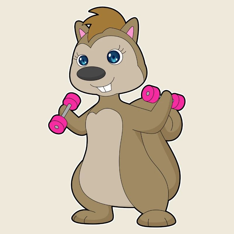 Squirrel Bodybuilder Dumbbells Bodybuilding