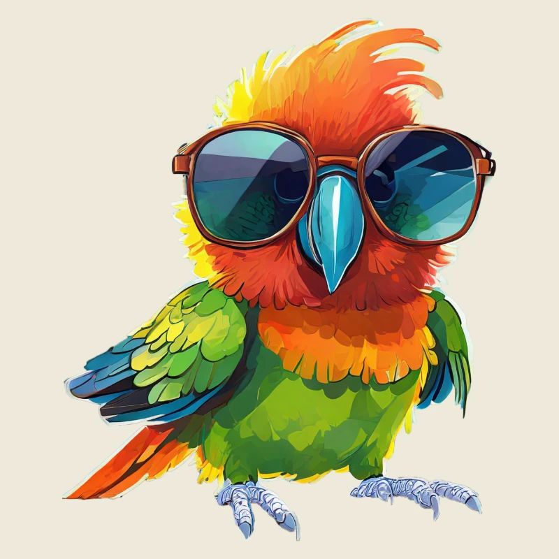 Cool parrot with sunglasses