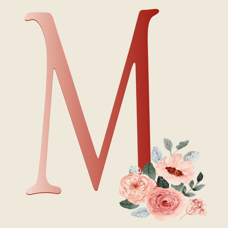 Buchstabe M mit Blumen