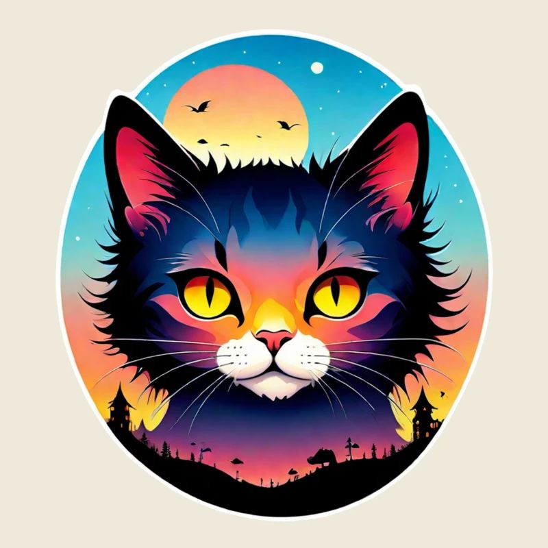 chat et paysage