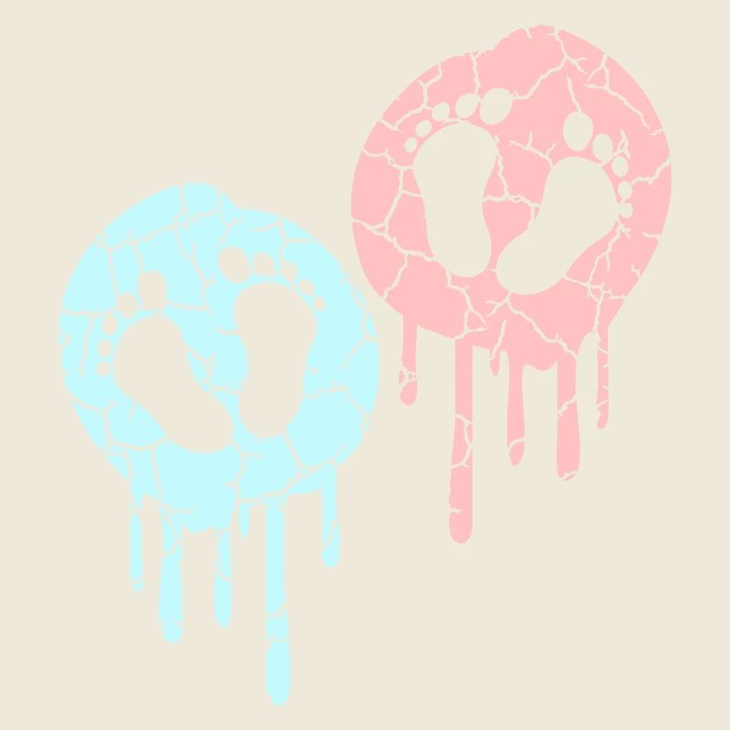 2 Twins Bébés Enceinte Ventre Empreinte Pieds