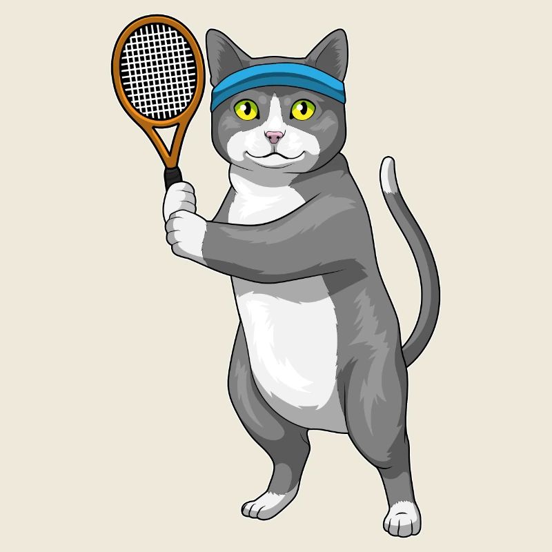 Katze Tennis Tennisschläger