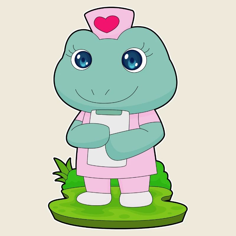 Frosch Krankenschwester Notiz