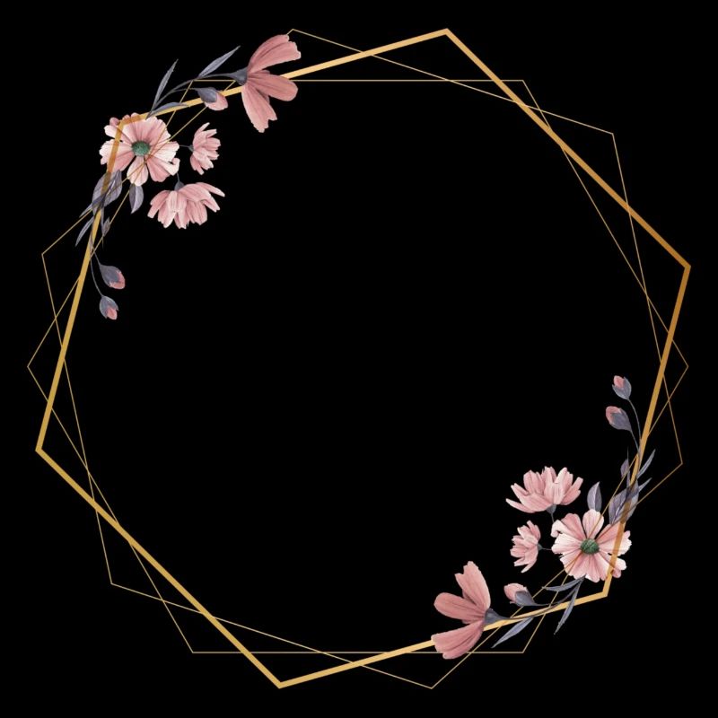 Geometric elegance with pink flowers