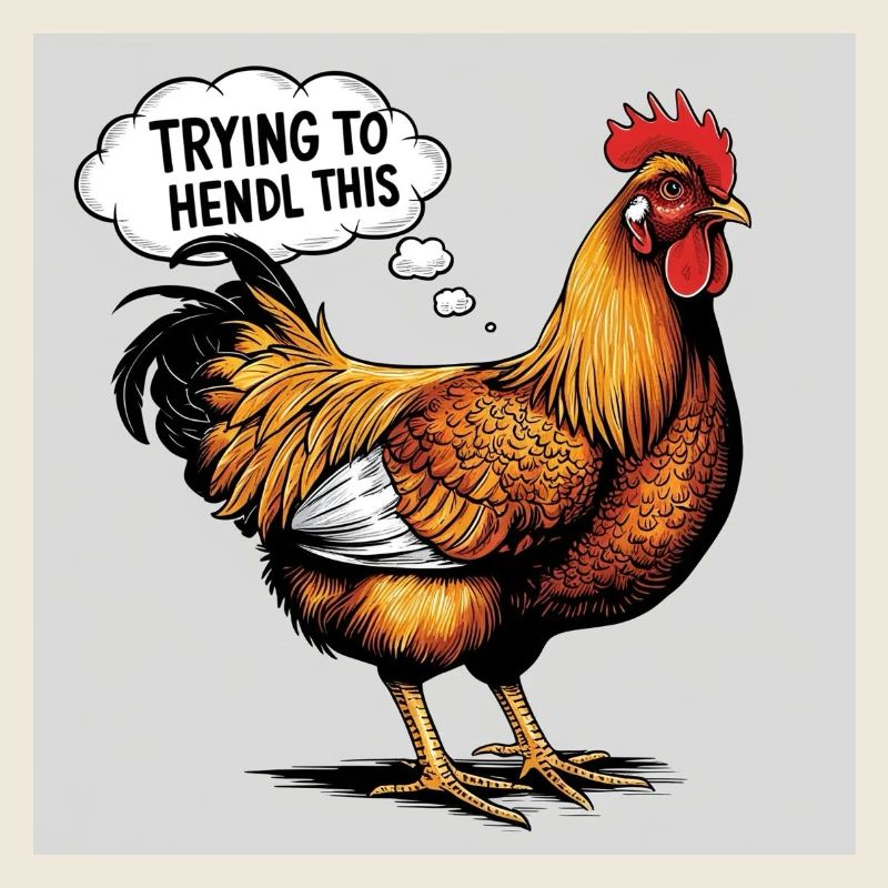Huhn "Trying to hendl this"