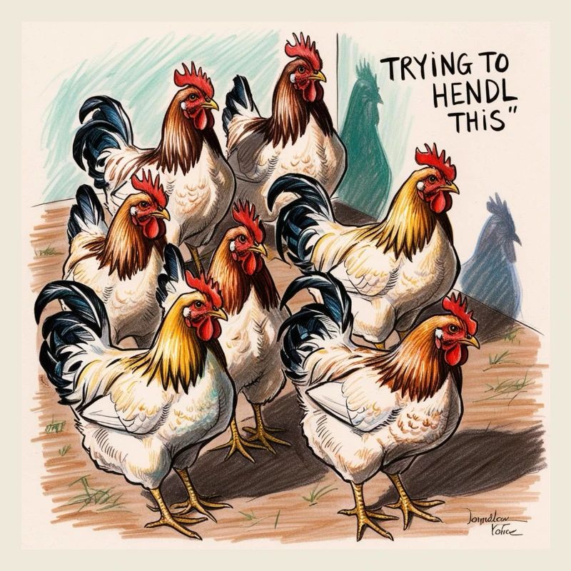 Chaos de bande de poulets à la ferme