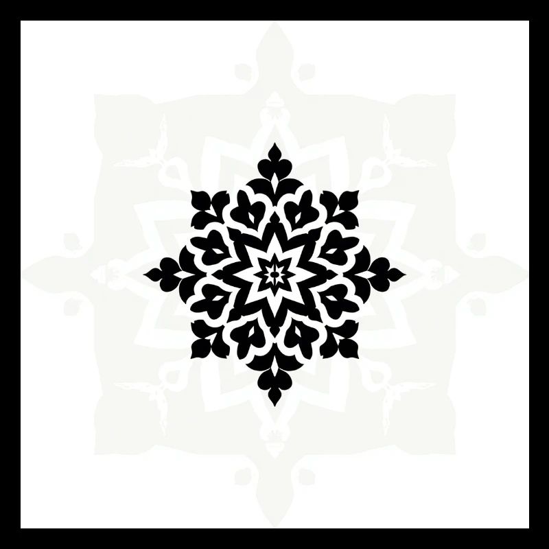 Intricate Black and White Mandala Pattern