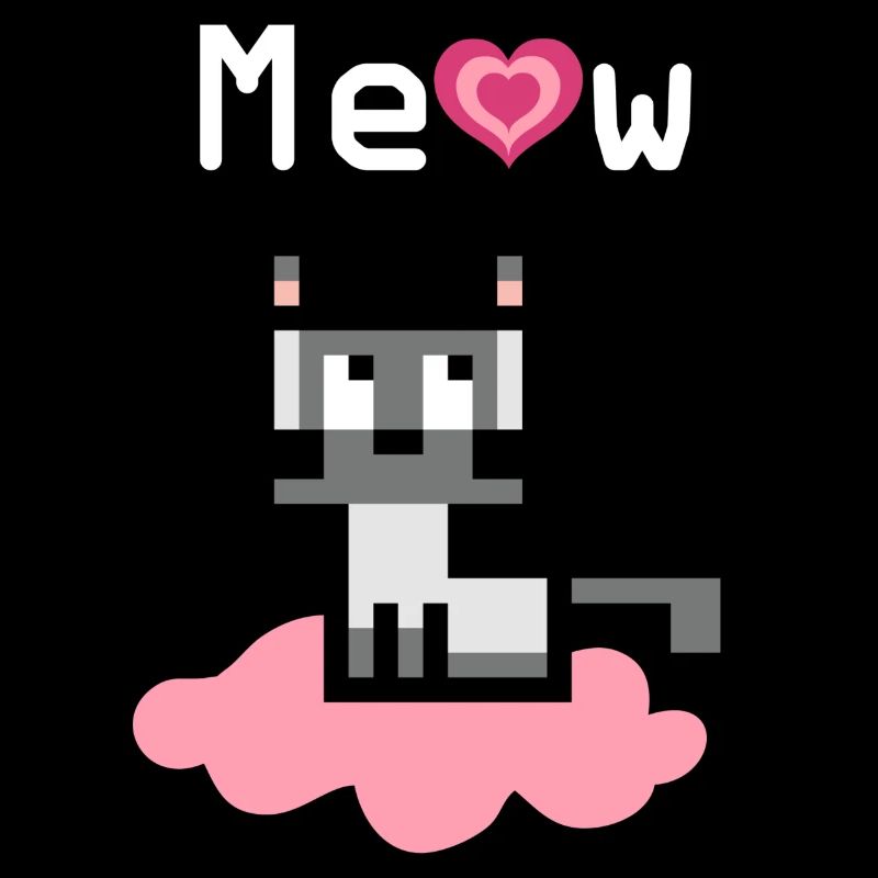 Chat de Birmanie sur un nuage rose