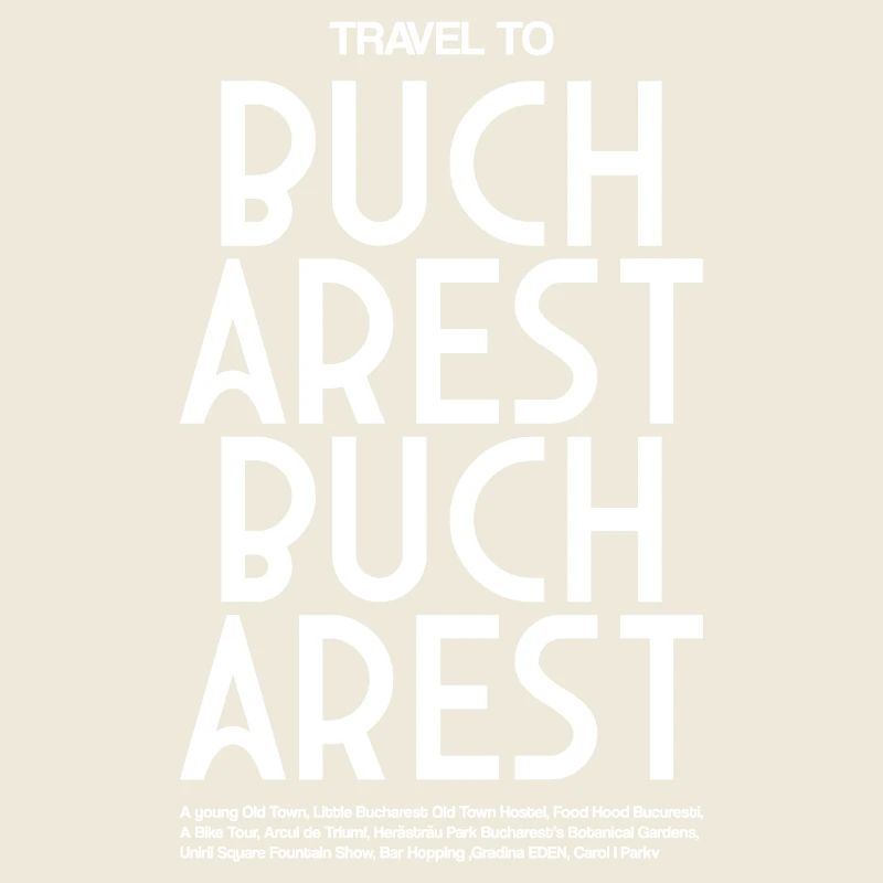 Reise nach Bukarest – Großbuchstaben Typo
