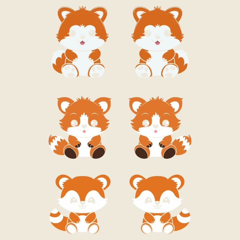 Renard amour Petit panda roux
