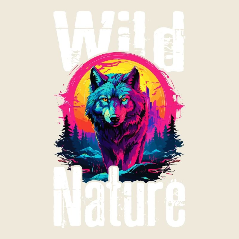 Wolf Wolfskopf Wölfe Wolfsrudel Natur Neon Bunt