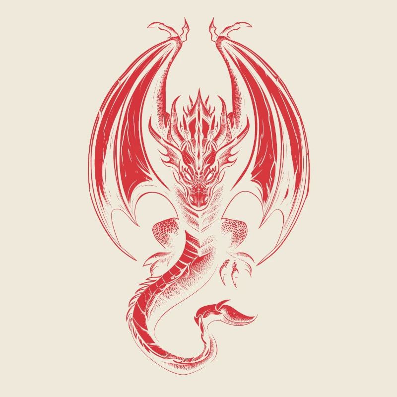 Roter Drache zügellos