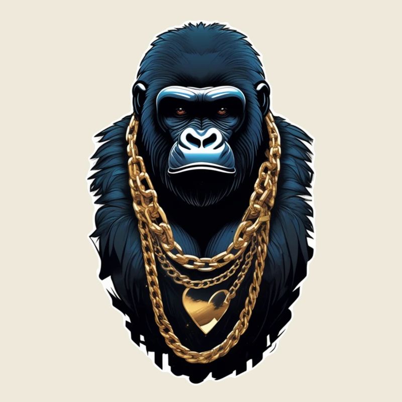 Gorilla mit Goldkette