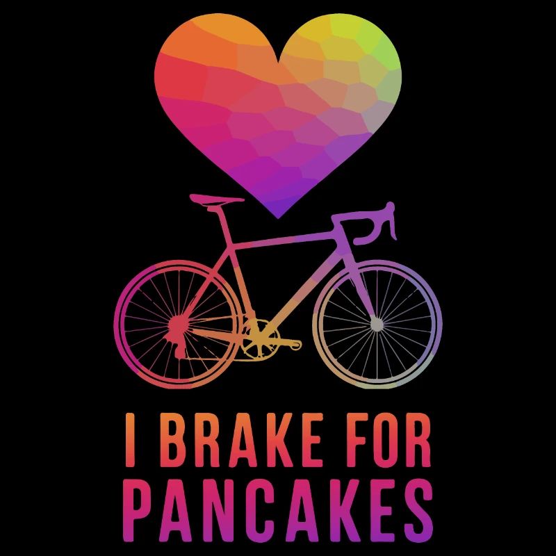 Coeur et vélo avec conception de texte de crêpe
