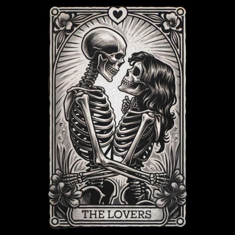 Die Liebenden Skelett Gothic Tarot Kunst