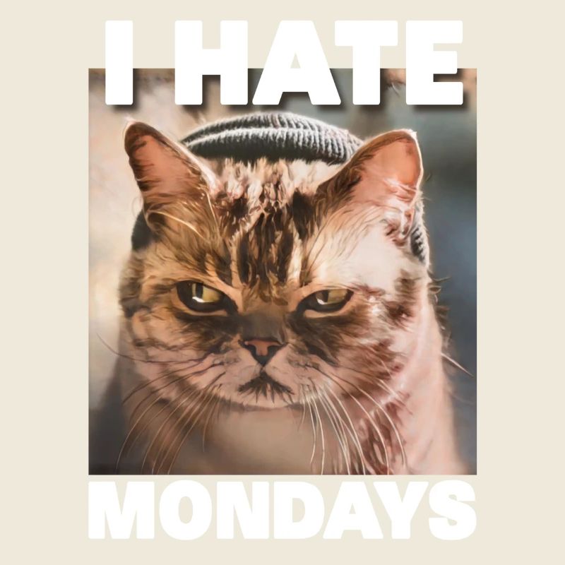 Je déteste les lundis en disant chat lundi drôle