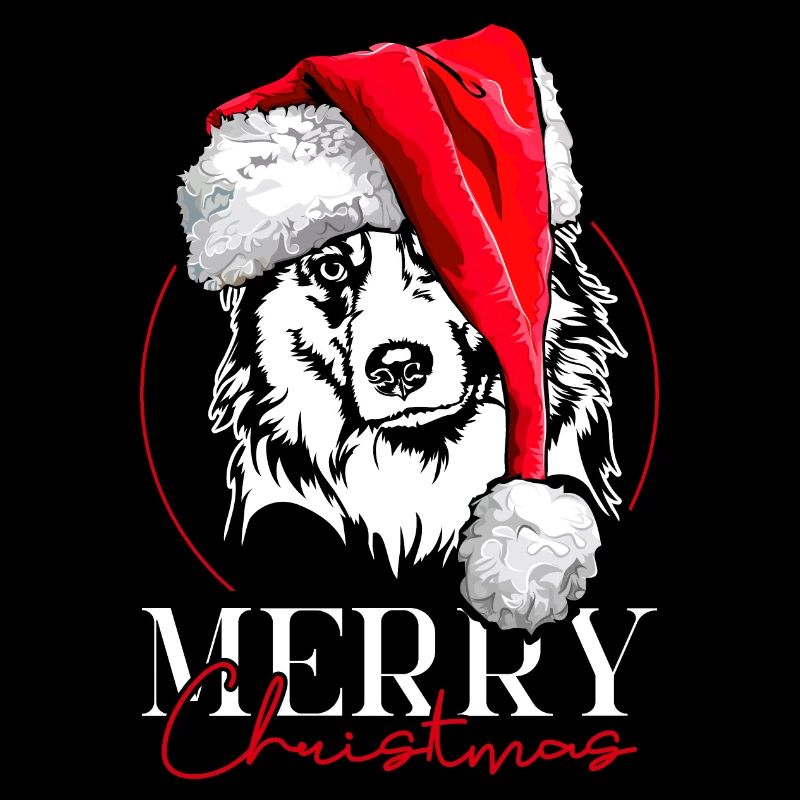 Santa Australian Shepherd Merry Christmas Wilsigns