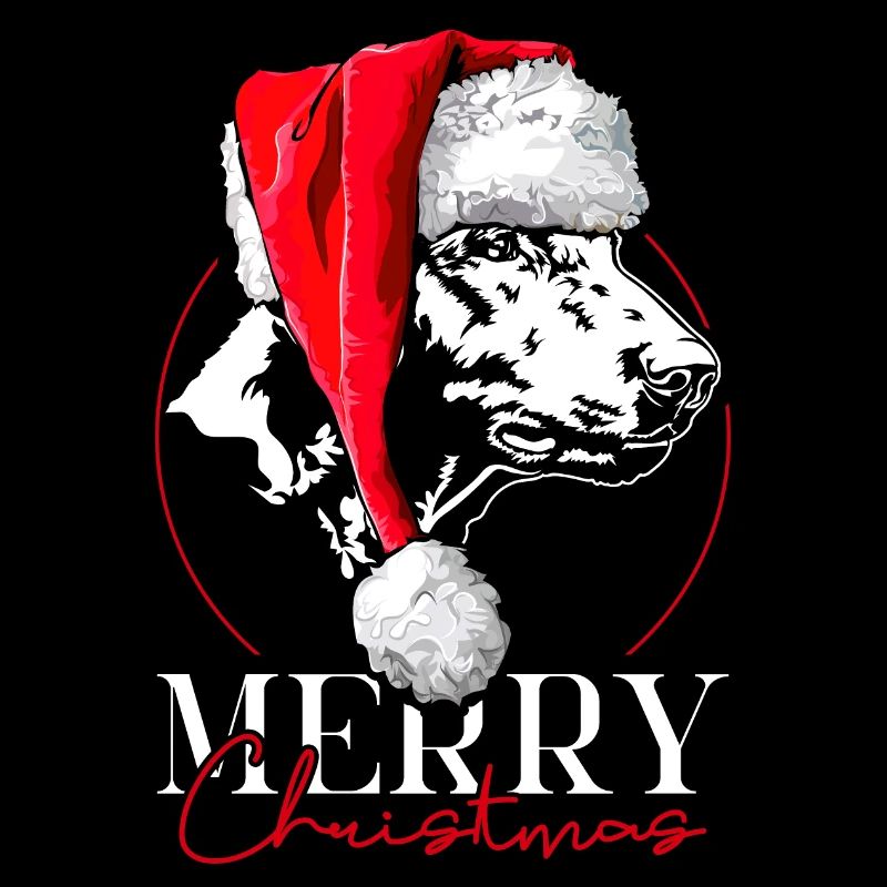 Père Noël Retriever à poil bouclé joyeux Noël chiens