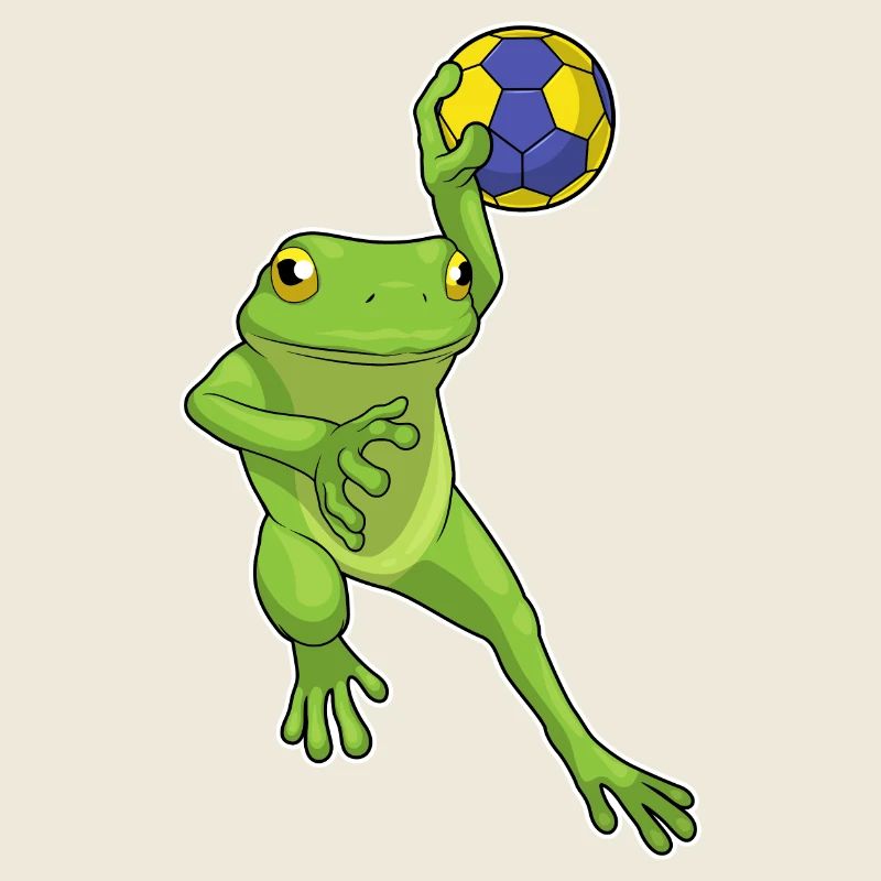 Frosch Handballspieler Handball