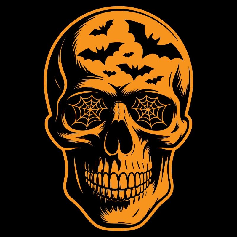 Spinnennetz Totenschädel Halloween