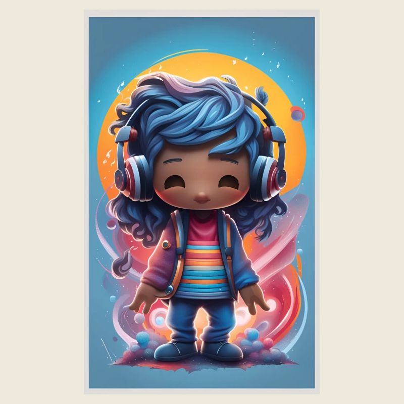 Headphone Music Poster