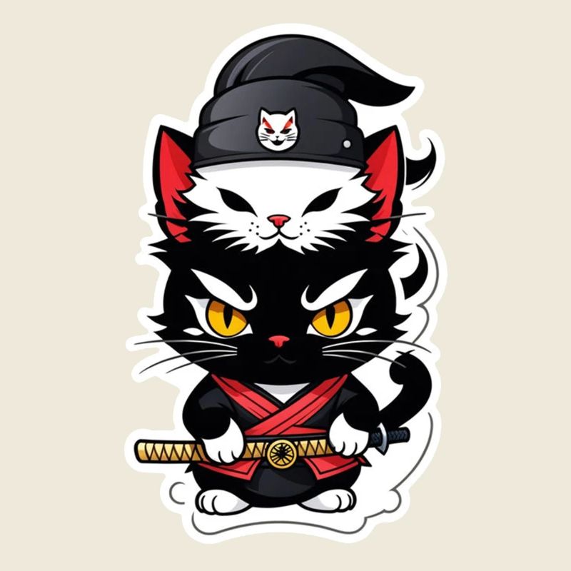 chat ninja - chaton samourai