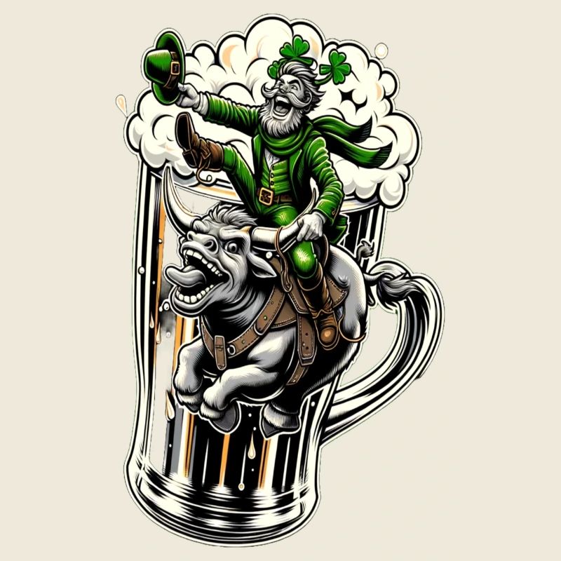 Reitender Leprechaun (Irischer Kobold)