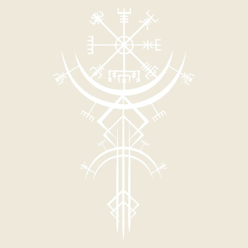 Weißes Symbol eines Wikinger-Kompasses