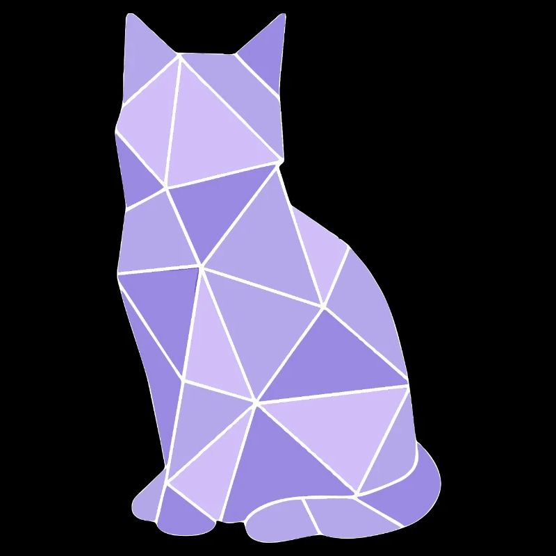 Geometrische Katze Lavendel