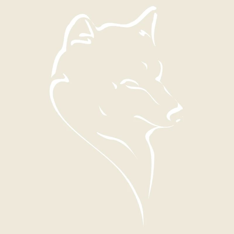 Wolfs Silhouette Linienkunst