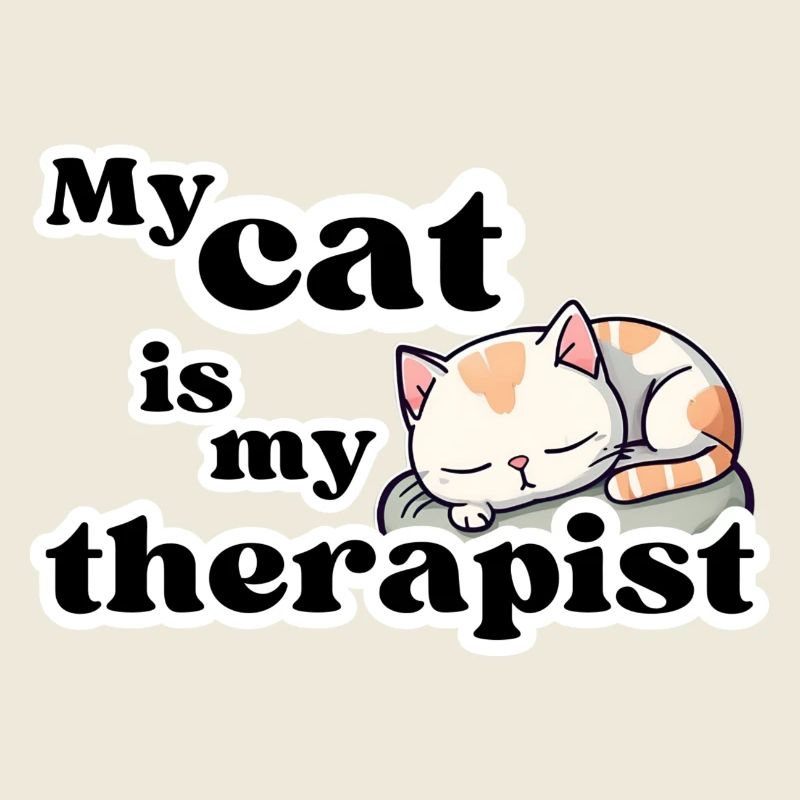 Mon chat est mon thérapeute Chat endormi mignon