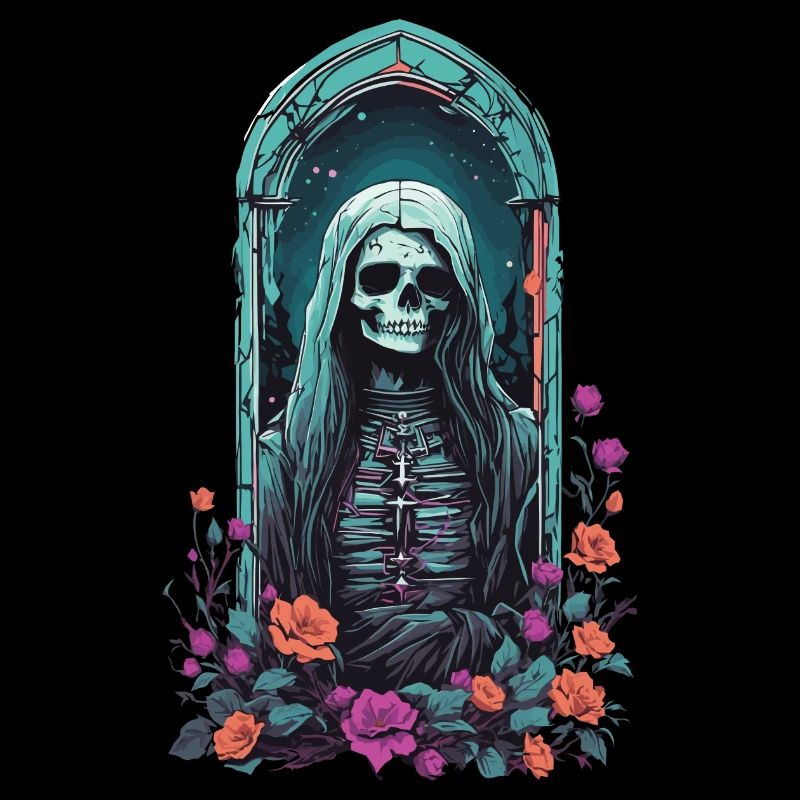 Gothic Pastel Skelett Lady Viktorianisch Halloween