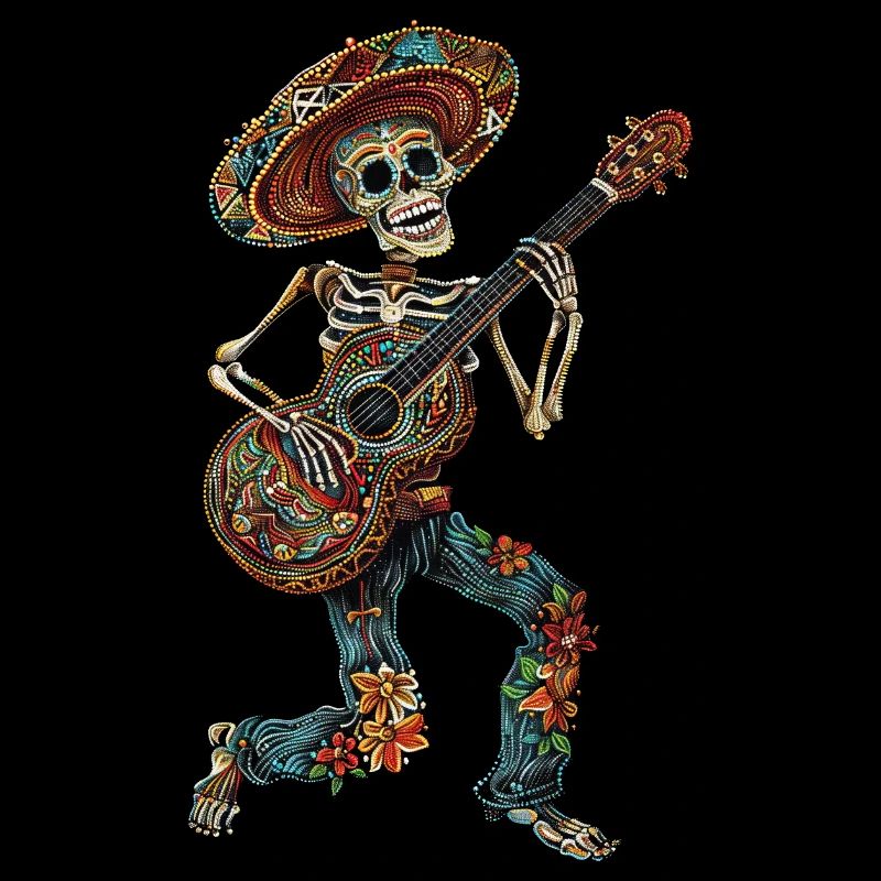 Mexican Skeleton Guitar
