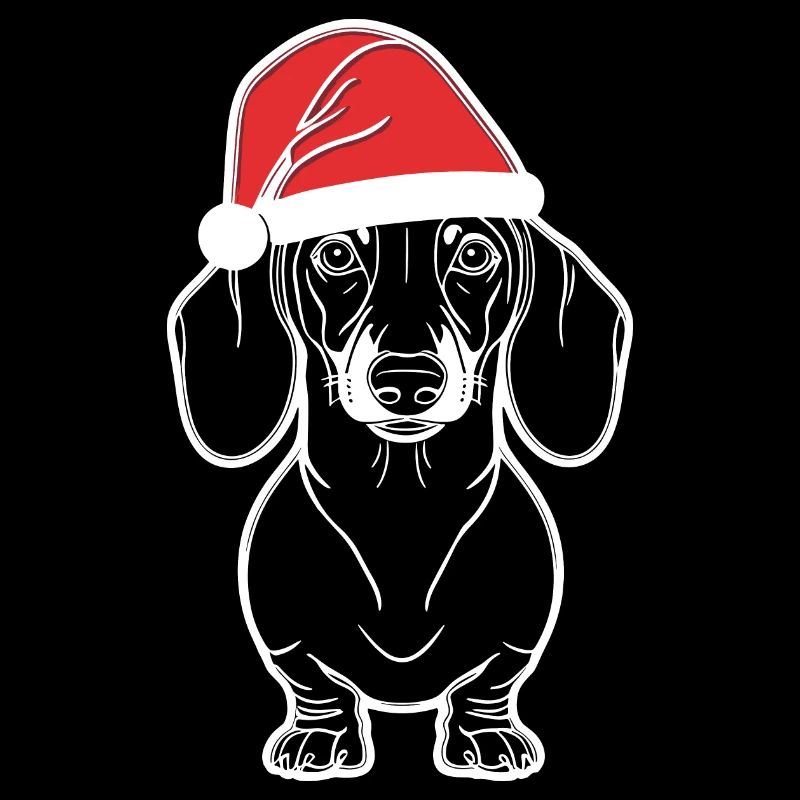 Dackel zu Weihnachten, Lineart