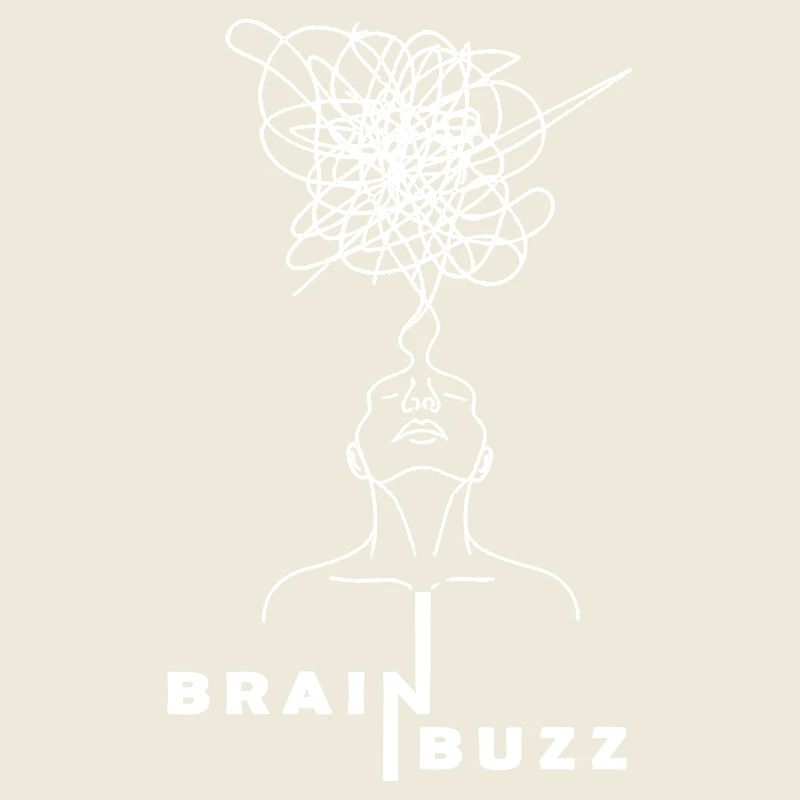 BRAIN BUZZ, surcharge mentale Artistique Line Art Tee