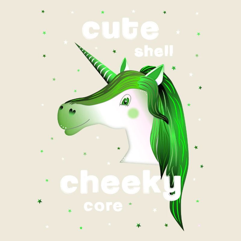 Licorne verte Mignonne effrontée