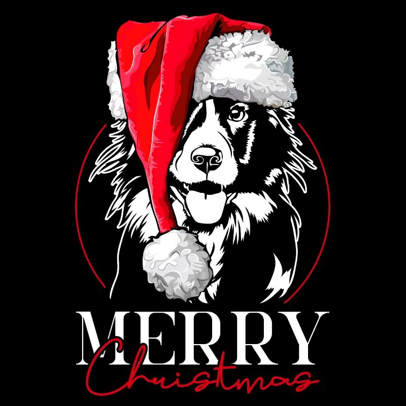 Santa Border Collie Merry Christmas Hunde Wilsigns