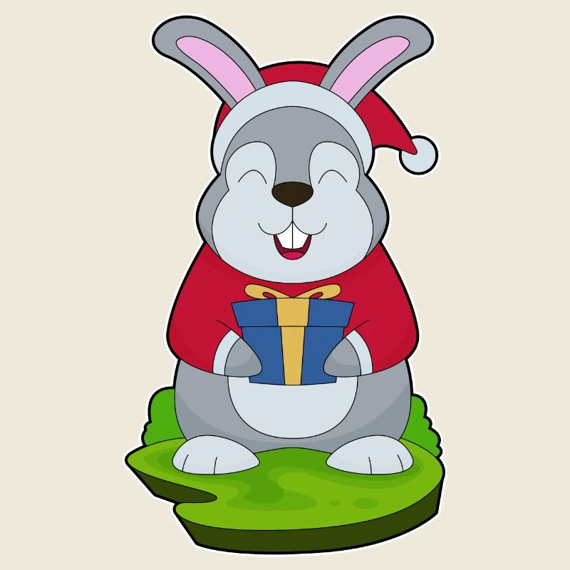 Chapeau de père Noël lapin