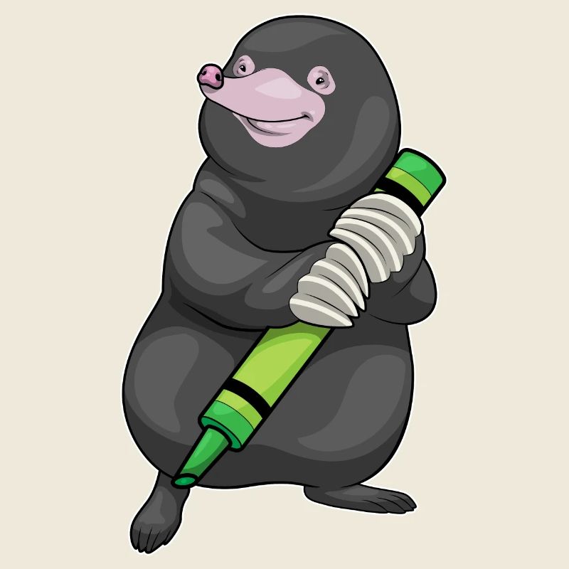 Maulwurf Schüler Buntstift Schule