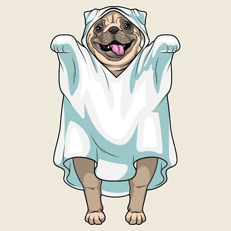Pug Halloween Ghost
