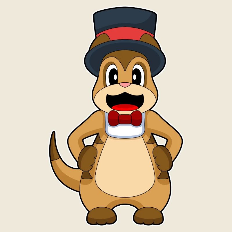 Suricate Marié Chapeau Haut de forme Mariage