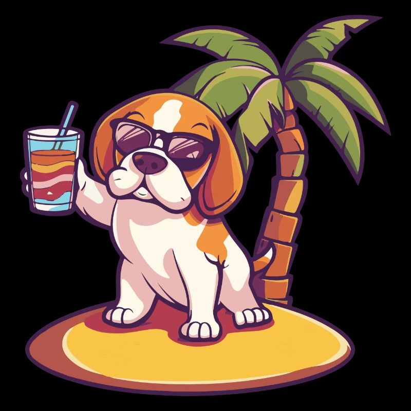 Beagle Dog Summer Vacation