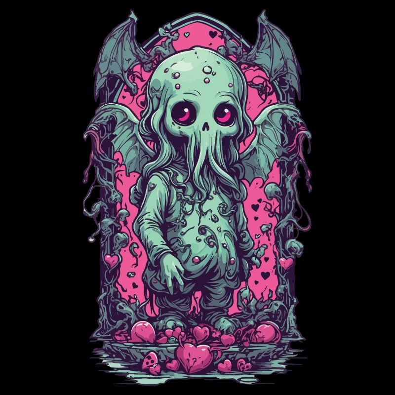 Kawaii Cthulhu Goth Monster Halloween Design