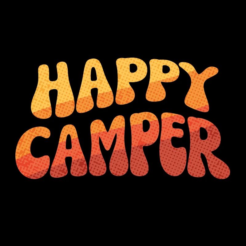 Texte dégradé de campeur heureux