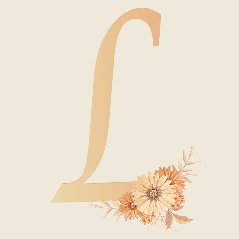 Buchstabe L mit Blumen