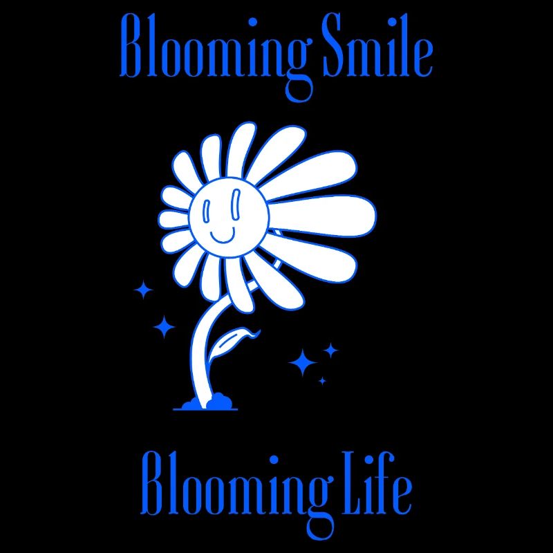Blooming Smile – Blumengrafik mit Botschaft