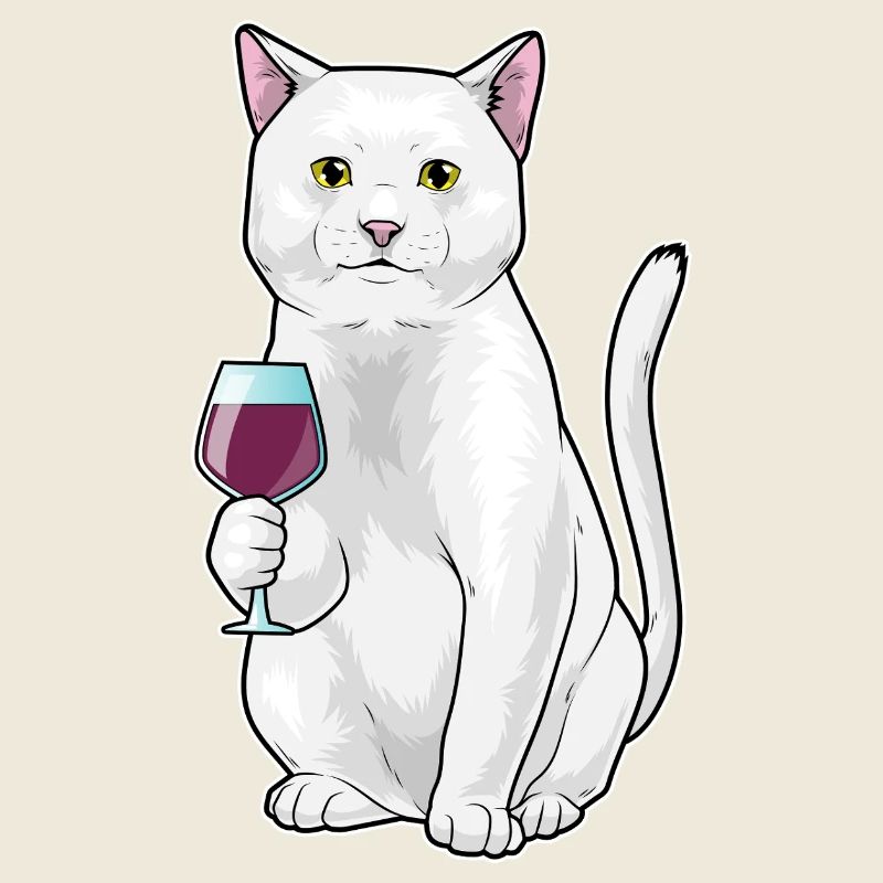 Katze Rotwein