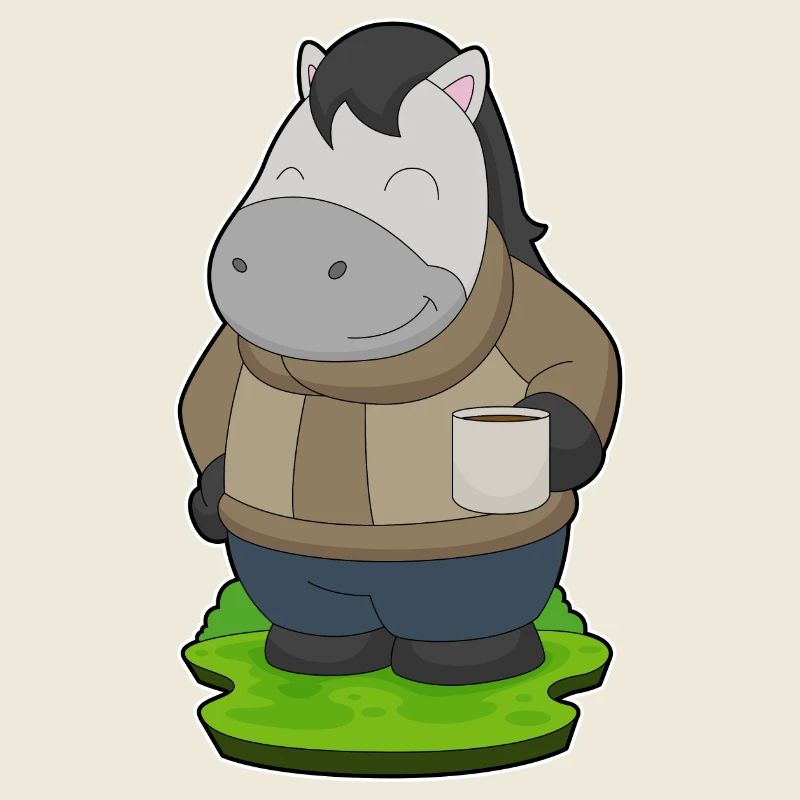 Pferd Tasse Kaffee