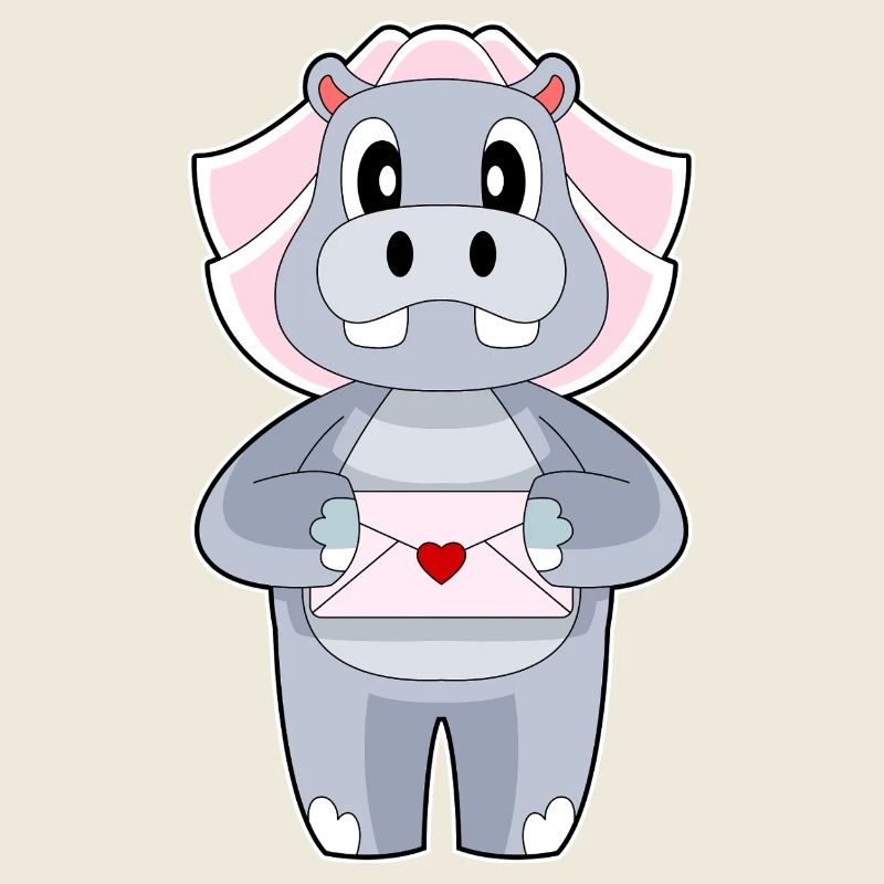 Hippopotamus Bridal Envelope Wedding
