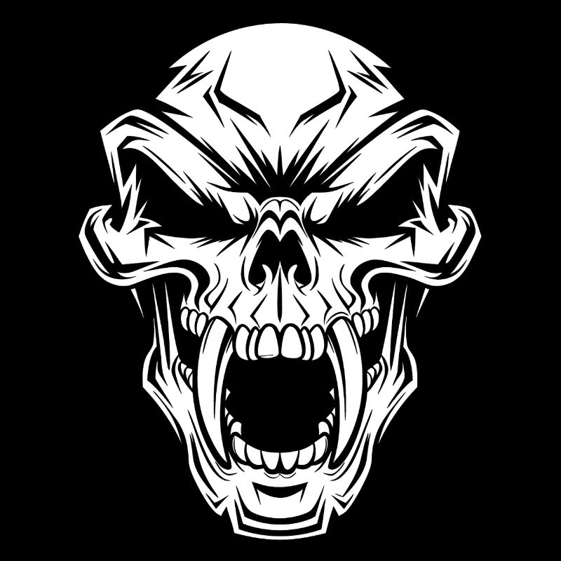 Wütender Skull mit langen Zähnen
